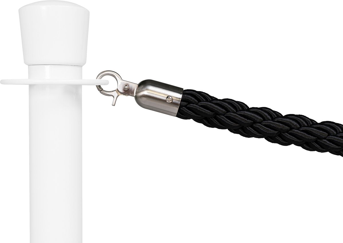   | Afzetkoord Gedraaid | Geborsteld Chroom - Zwart